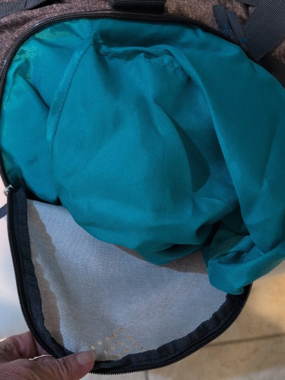 Adidas Squad 3 Red and Gray Duffel Bag with Teal Accent